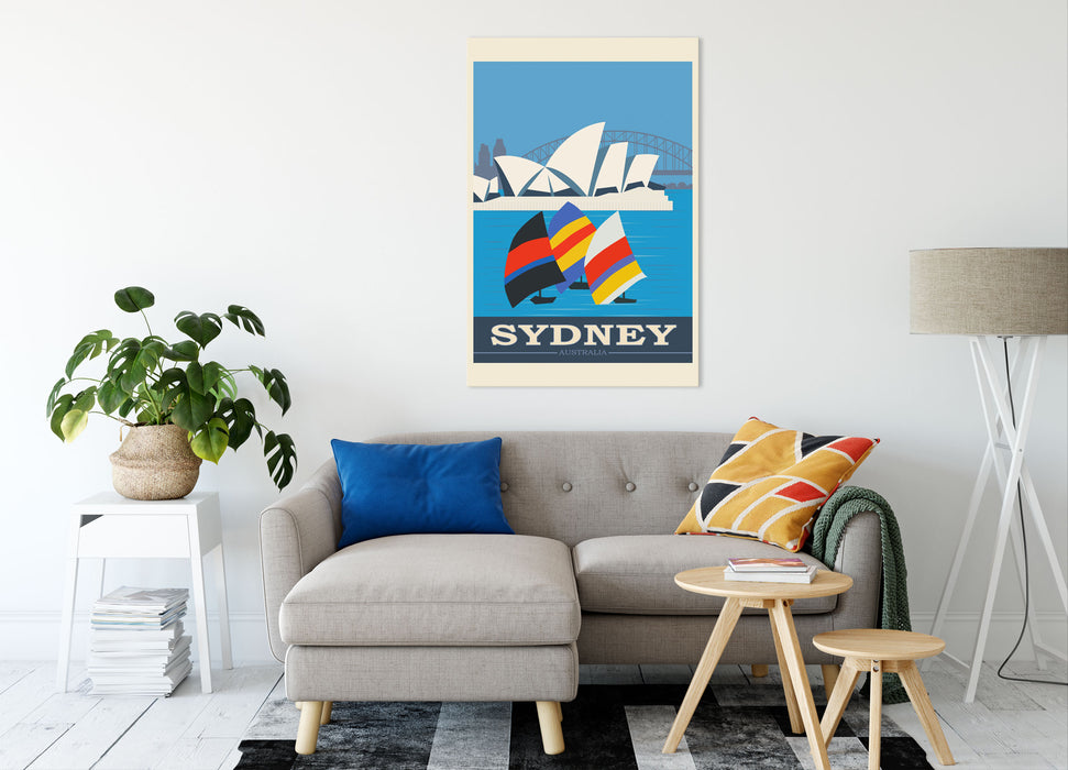 Vintage Poster  - Sydney Segeln I, Leinwandbild