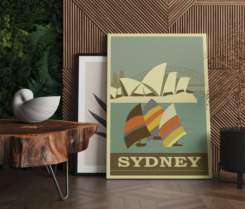 Vintage Poster  - Sydney Segeln II, Leinwandbild