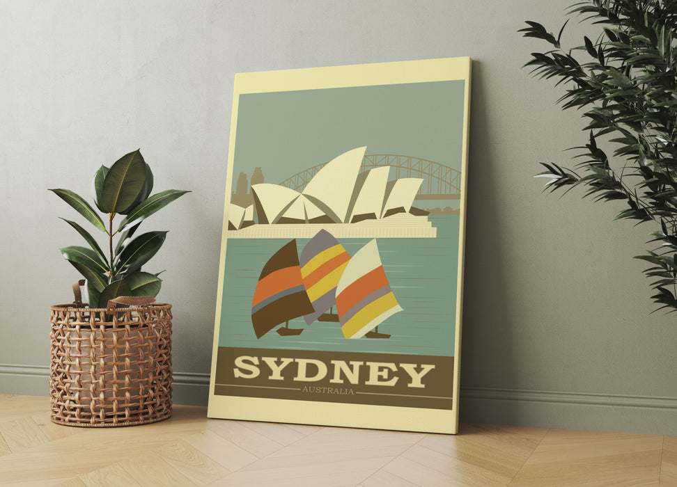 Vintage Poster  - Sydney Segeln II, Leinwandbild