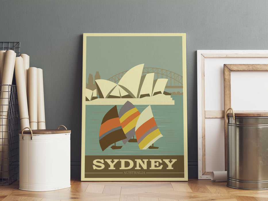 Vintage Poster  - Sydney Segeln II, Leinwandbild