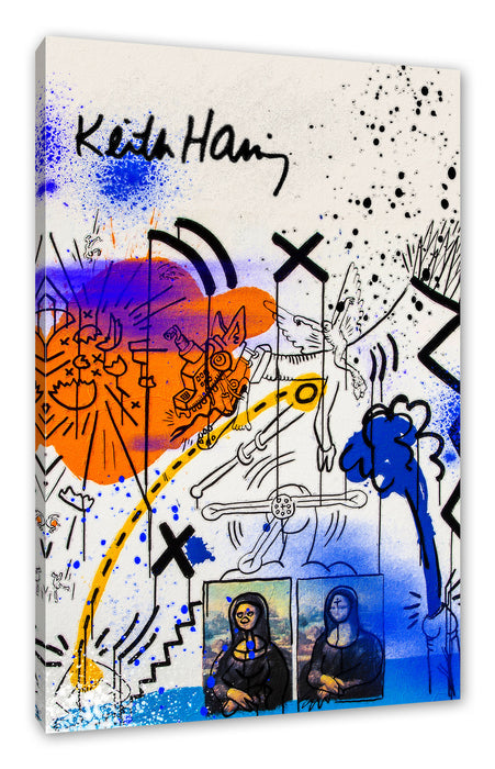 Pixxprint Pop Art - Keith Scribble Mona I, Leinwandbild