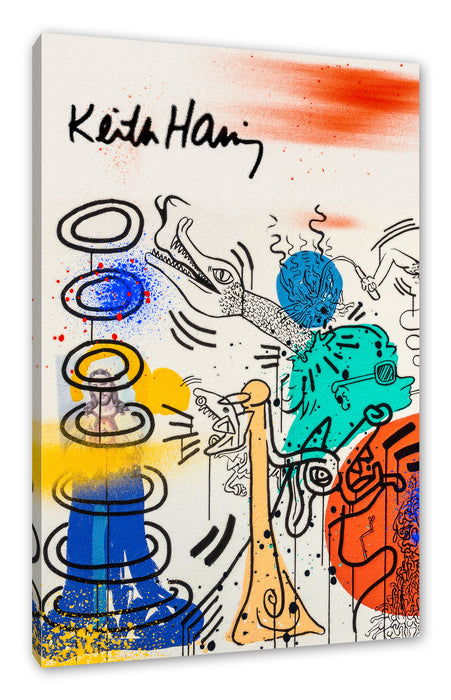 Pixxprint Pop Art - Keith Scribble Jesus, Leinwandbild