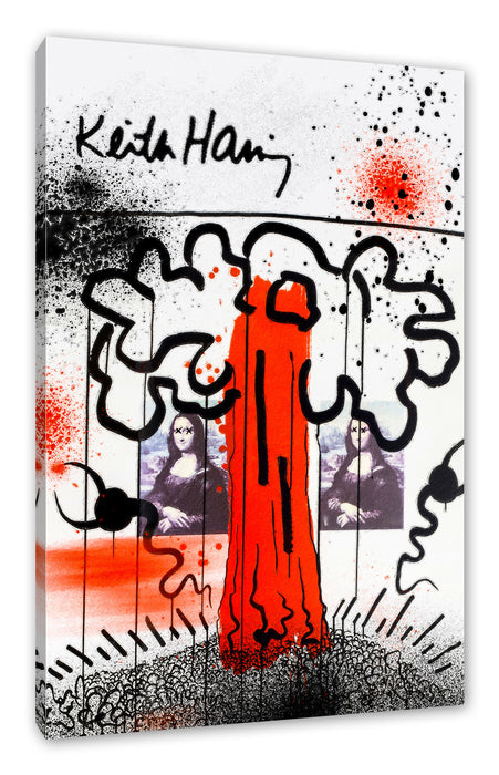 Pixxprint Pop Art - Keith Scribble Mona II, Leinwandbild