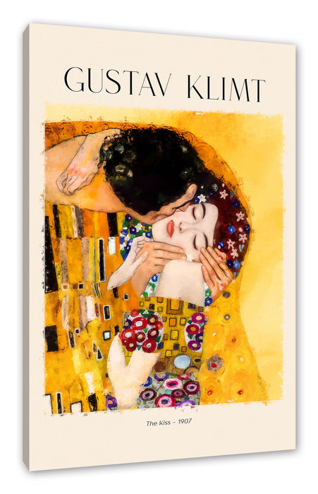 Pixxprint Art Portrait - Gustav Klimt - Der Kuss, Leinwandbild