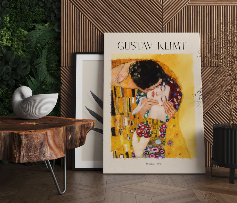 Art Portrait  - Gustav Klimt - Der Kuss, Leinwandbild