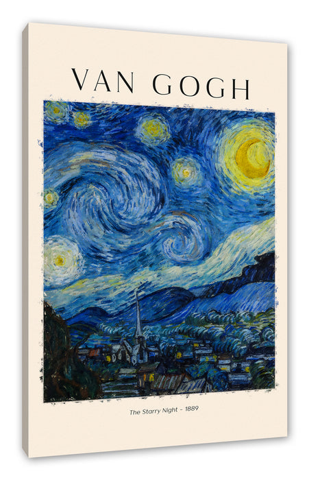 Pixxprint Art Portrait - Gogh - Sternennacht, Leinwandbild