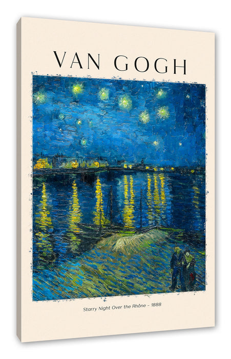 Pixxprint Art Portrait - Gogh - Sternennacht über der Rhone, Leinwandbild