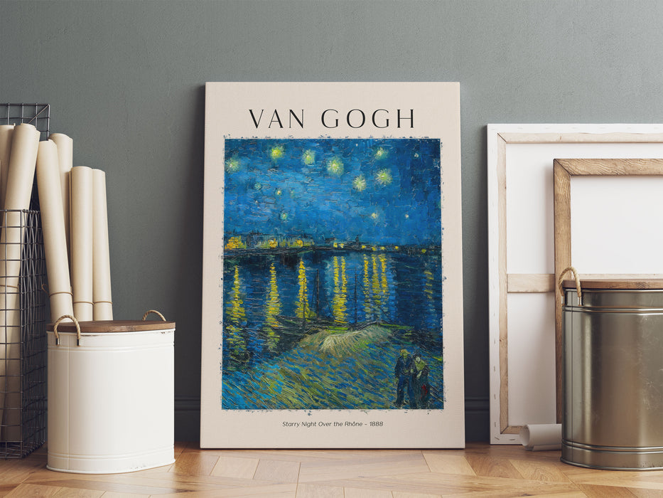 Art Portrait  - Gogh - Sternennacht über der Rhone, Leinwandbild