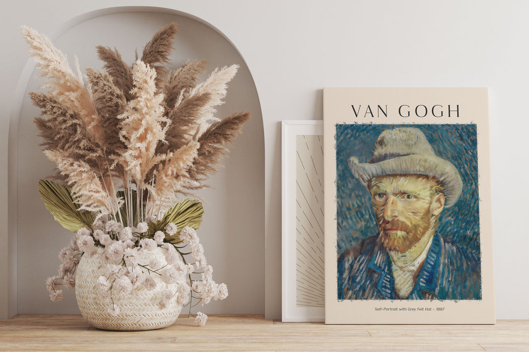 Art Portrait  - Van Gogh - Selbstportrait mit Hut, Leinwandbild