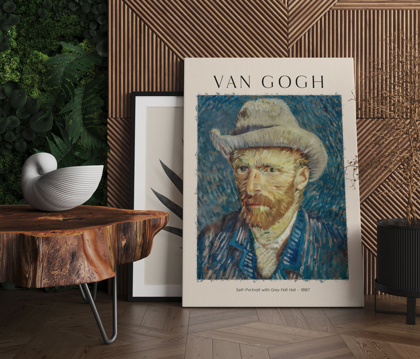 Art Portrait  - Van Gogh - Selbstportrait mit Hut, Leinwandbild