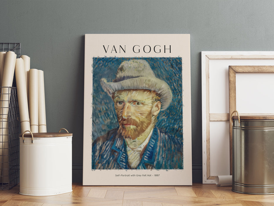 Art Portrait  - Van Gogh - Selbstportrait mit Hut, Leinwandbild