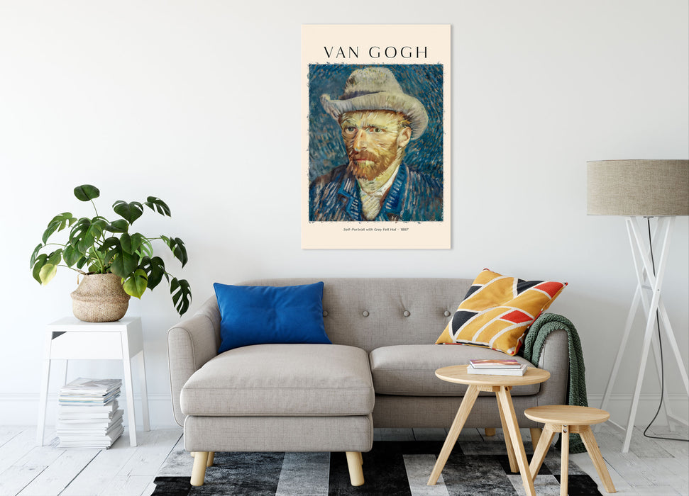 Art Portrait  - Van Gogh - Selbstportrait mit Hut, Leinwandbild