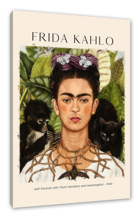 Pixxprint Art Portrait - Frida Kahlo - Selbstportrait, Leinwandbild