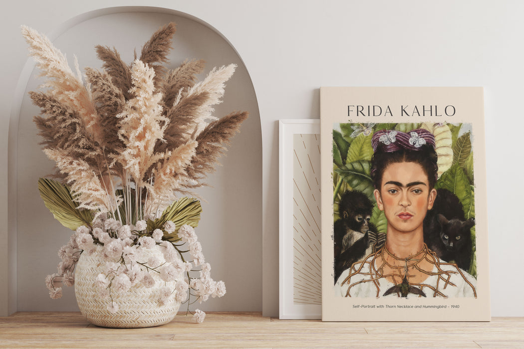 Art Portrait  - Frida Kahlo - Selbstportrait, Leinwandbild