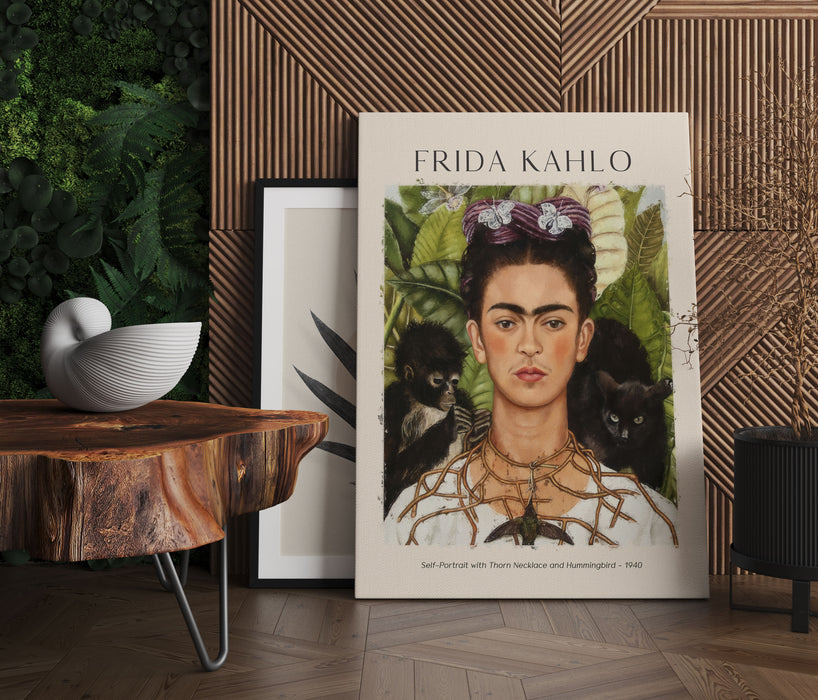 Art Portrait  - Frida Kahlo - Selbstportrait, Leinwandbild