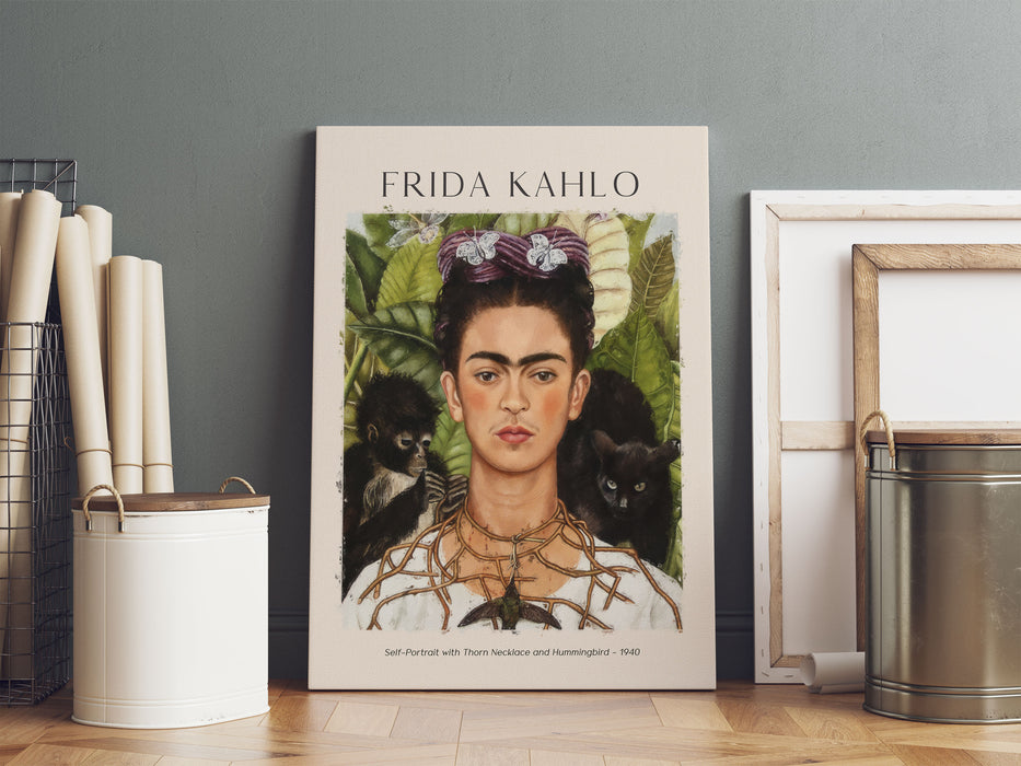 Art Portrait  - Frida Kahlo - Selbstportrait, Leinwandbild