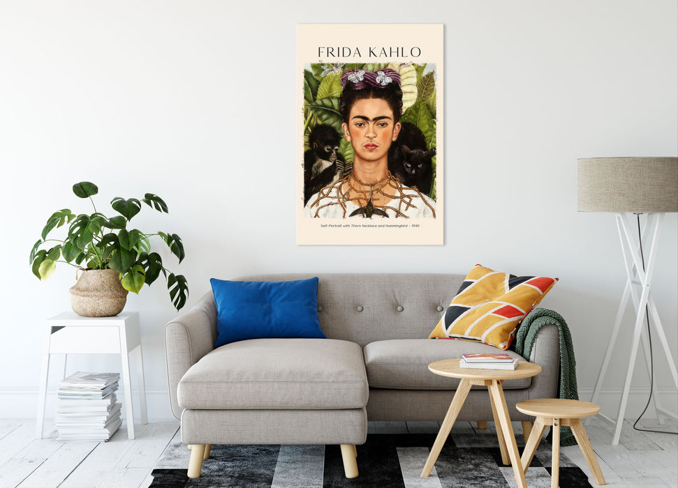 Art Portrait  - Frida Kahlo - Selbstportrait, Leinwandbild