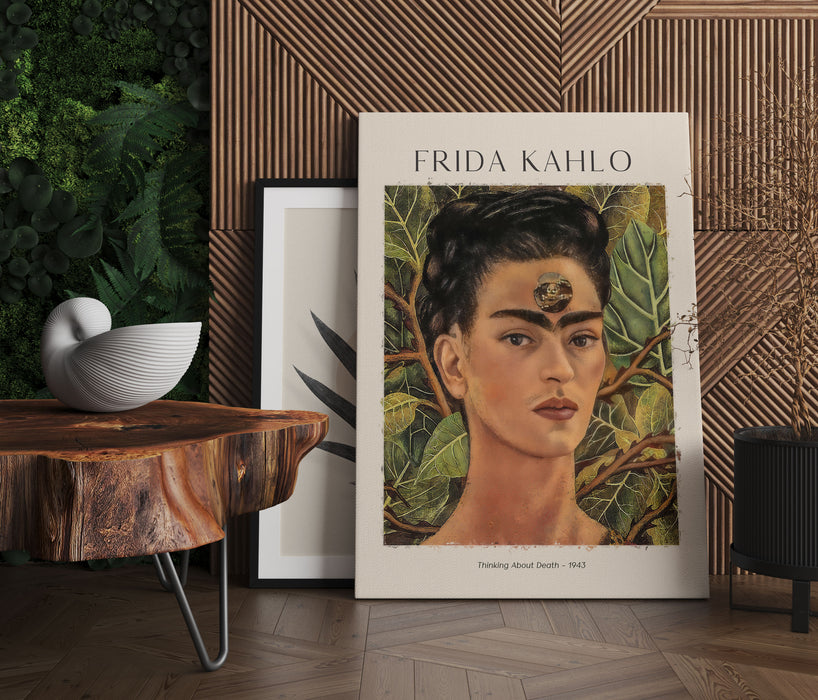 Art Portrait  - Frida Kahlo - Gedanken an den Tod, Leinwandbild