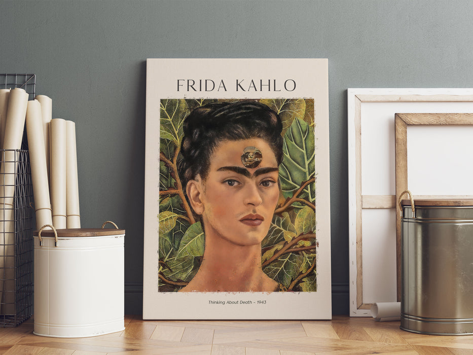 Art Portrait  - Frida Kahlo - Gedanken an den Tod, Leinwandbild