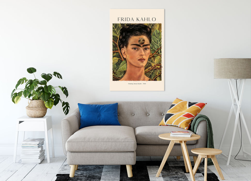 Art Portrait  - Frida Kahlo - Gedanken an den Tod, Leinwandbild