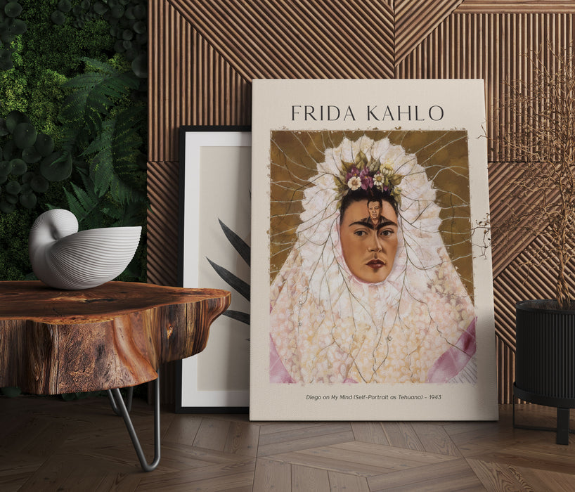 Art Portrait  - Frida Kahlo - Diego in meinen Gedanken , Leinwandbild