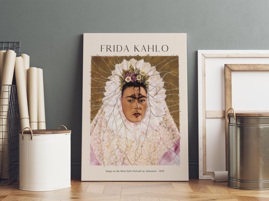 Art Portrait  - Frida Kahlo - Diego in meinen Gedanken , Leinwandbild