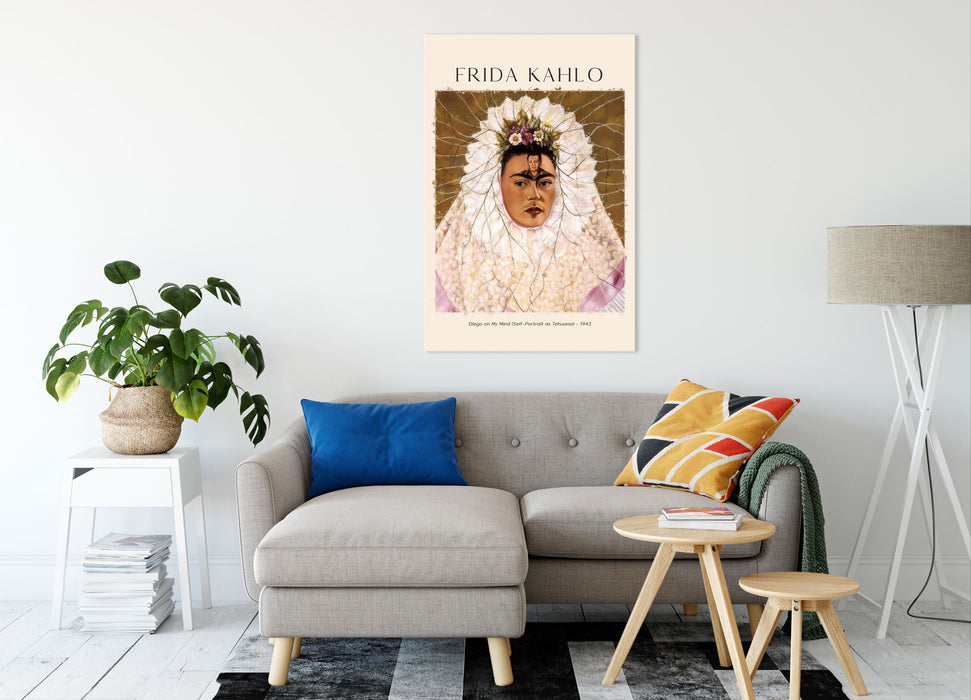 Art Portrait  - Frida Kahlo - Diego in meinen Gedanken , Leinwandbild