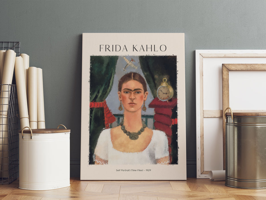 Art Portrait  - Frida Kahlo - Die Zeit fliegt, Leinwandbild