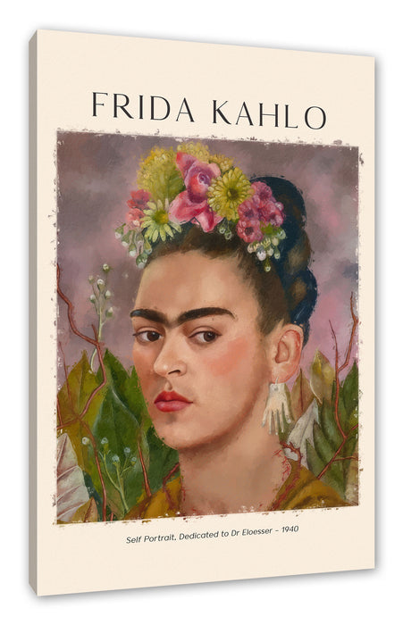 Pixxprint Art Portrait - Frida Kahlo - Dr Eloesser gewidmet, Leinwandbild