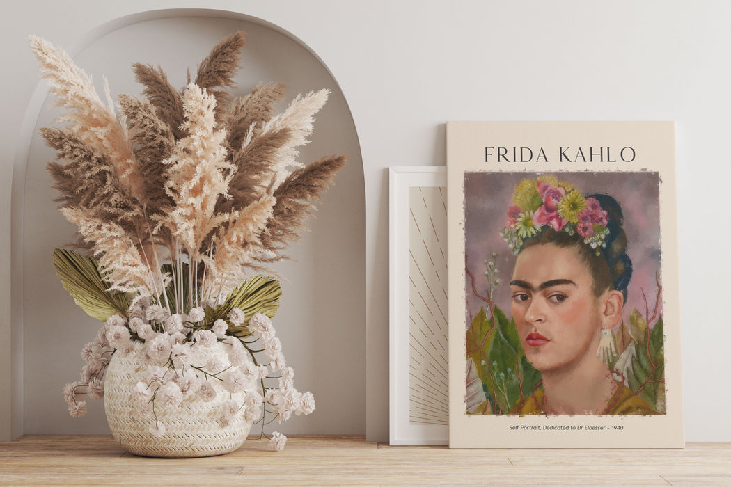 Art Portrait  - Frida Kahlo - Dr Eloesser gewidmet, Leinwandbild