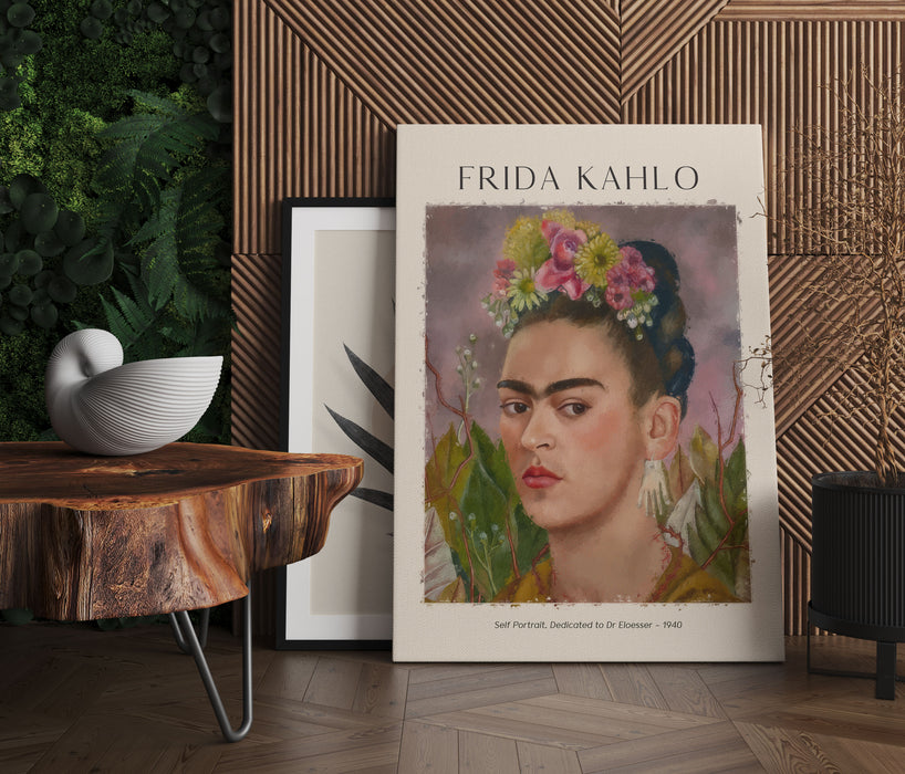 Art Portrait  - Frida Kahlo - Dr Eloesser gewidmet, Leinwandbild