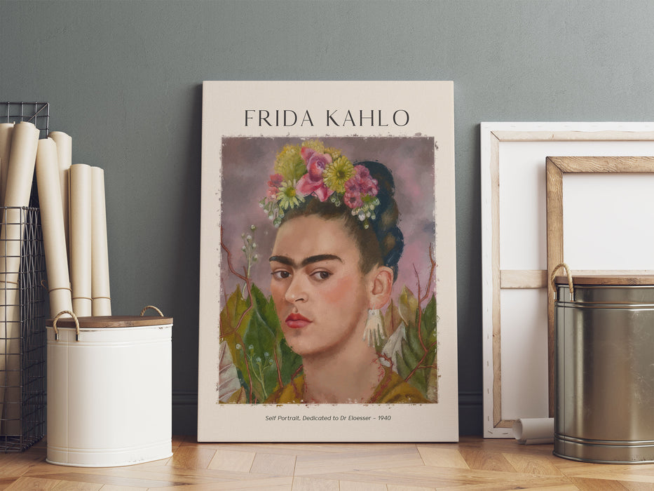 Art Portrait  - Frida Kahlo - Dr Eloesser gewidmet, Leinwandbild