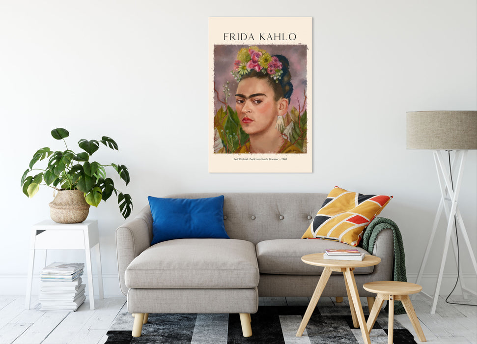 Art Portrait  - Frida Kahlo - Dr Eloesser gewidmet, Leinwandbild