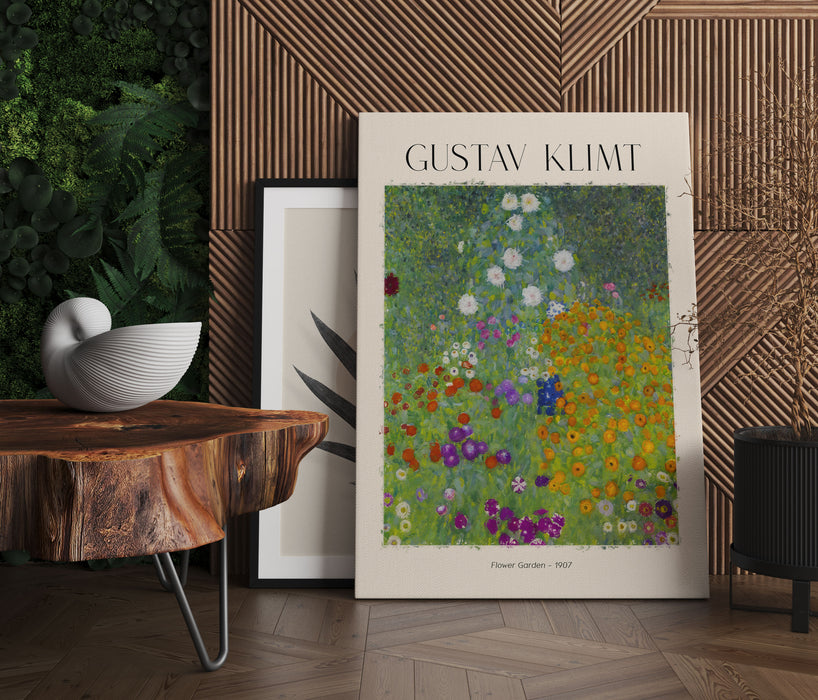 Art Portrait  - Gustav Klimt - Blumengarten, Leinwandbild