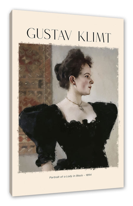 Pixxprint Art Portrait - Gustav Klimt - Porträt einer Dame, Leinwandbild