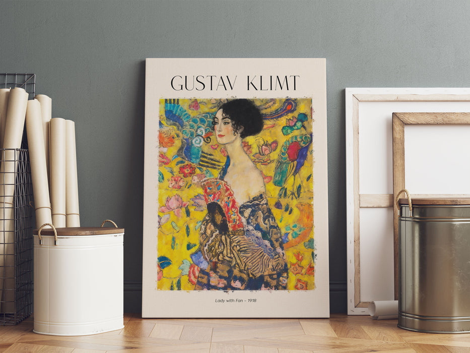 Art Portrait  - Gustav Klimt - Dame mit Fächer, Leinwandbild