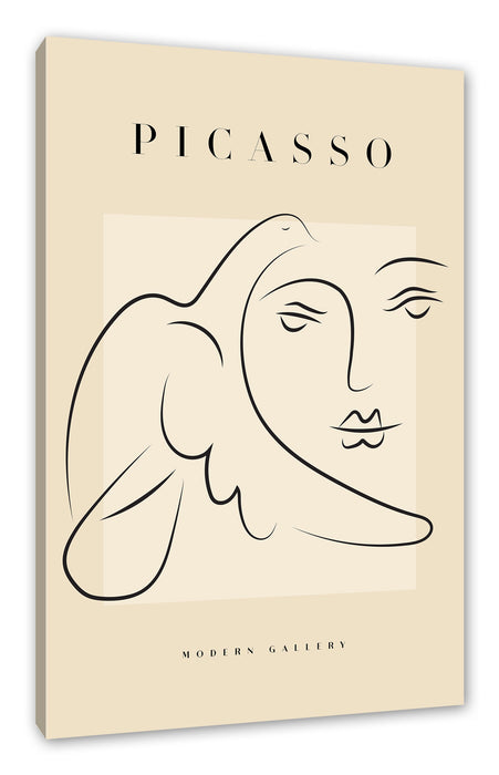 Pixxprint Picasso Art Collection - Frau mit Taube, Leinwandbild