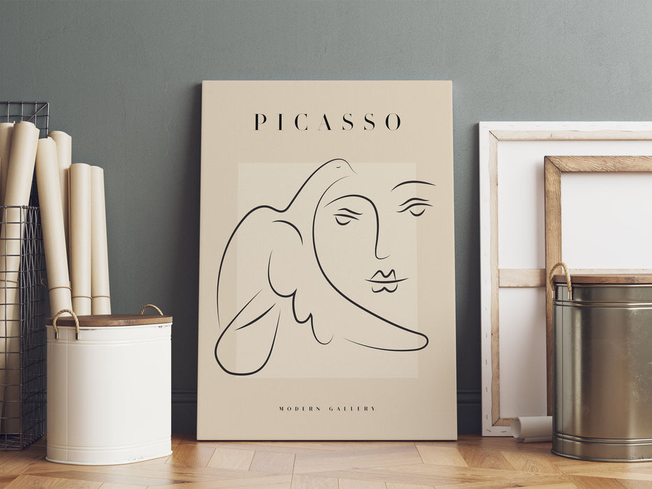 Picasso Art Collection  - Frau mit Taube, Leinwandbild