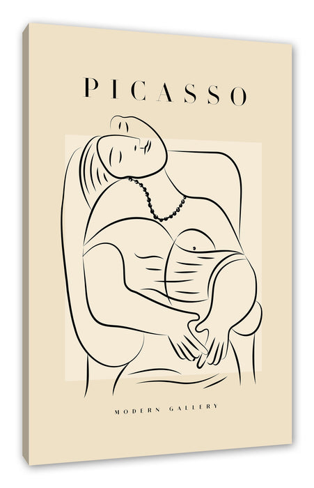 Pixxprint Picasso Art Collection - Frau im Sessel, Leinwandbild