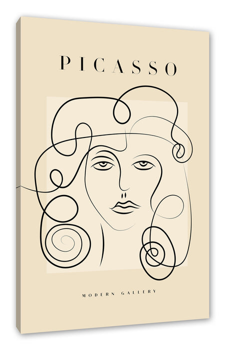 Pixxprint Picasso Art Collection - Frau mit Locken, Leinwandbild