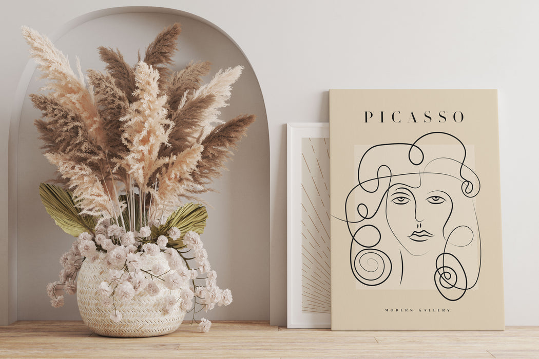 Picasso Art Collection  - Frau mit Locken, Leinwandbild