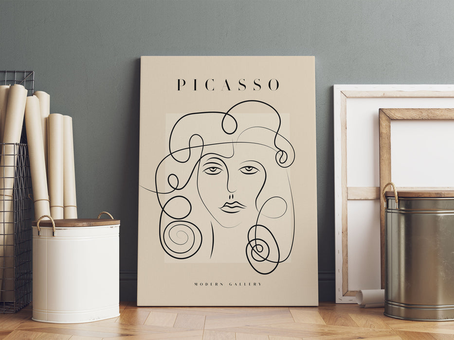 Picasso Art Collection  - Frau mit Locken, Leinwandbild