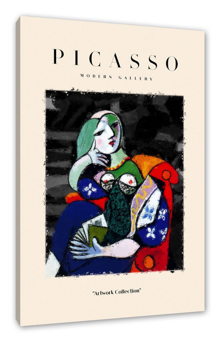 Pixxprint Picasso Art Collection - Frau sitzend I, Leinwandbild