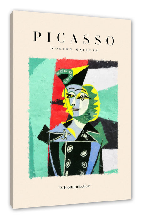 Pixxprint Picasso Art Collection - Frau mit Hut I, Leinwandbild