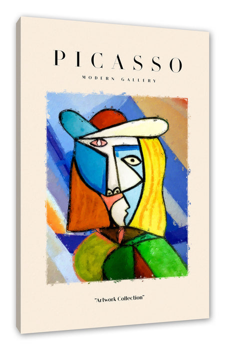 Pixxprint Picasso Art Collection - Frau mit Hut III, Leinwandbild