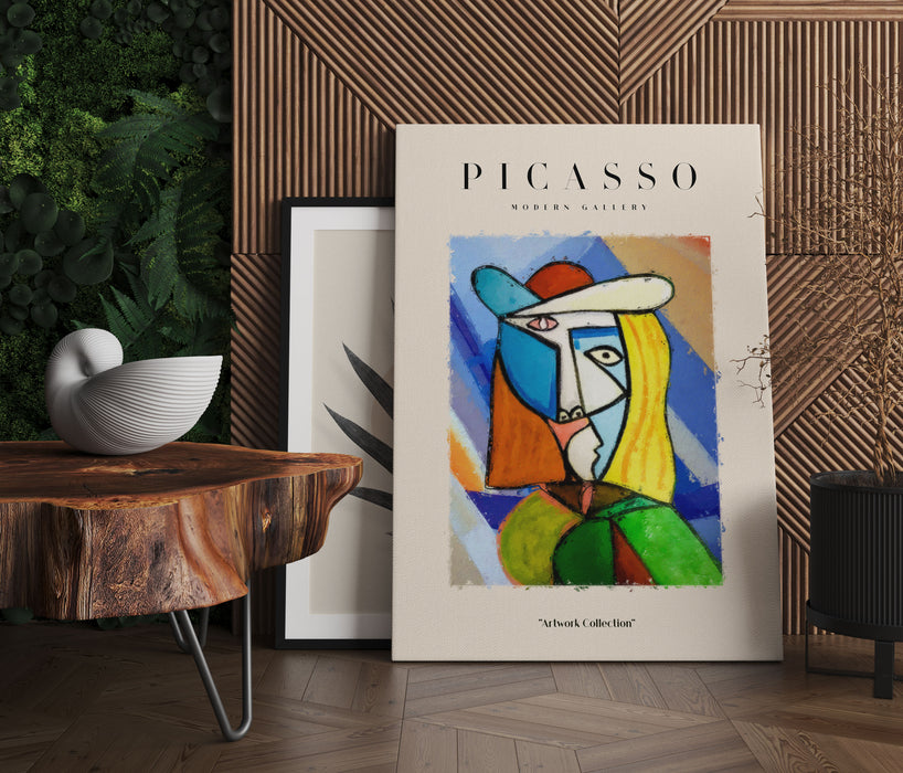 Picasso Art Collection  - Frau mit Hut III, Leinwandbild