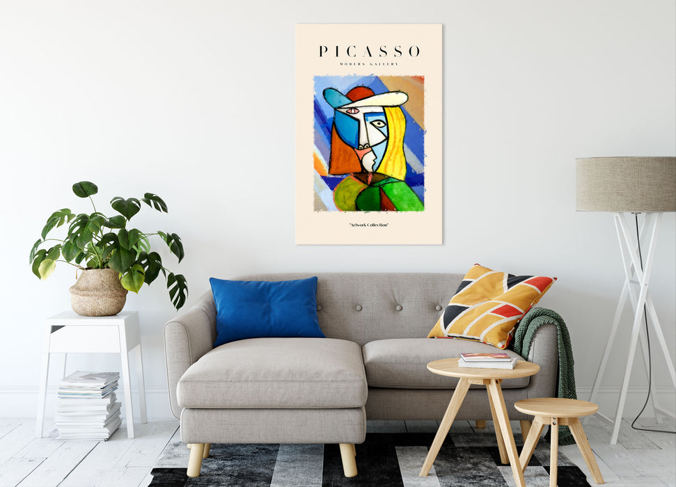 Picasso Art Collection  - Frau mit Hut III, Leinwandbild