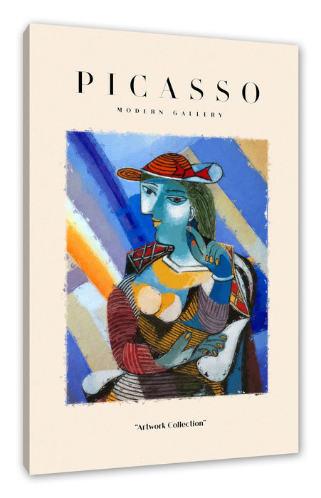 Pixxprint Picasso Art Collection - Frau mit Hut IV, Leinwandbild