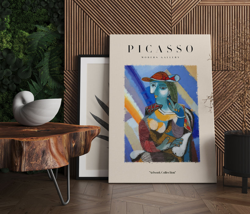 Picasso Art Collection  - Frau mit Hut IV, Leinwandbild