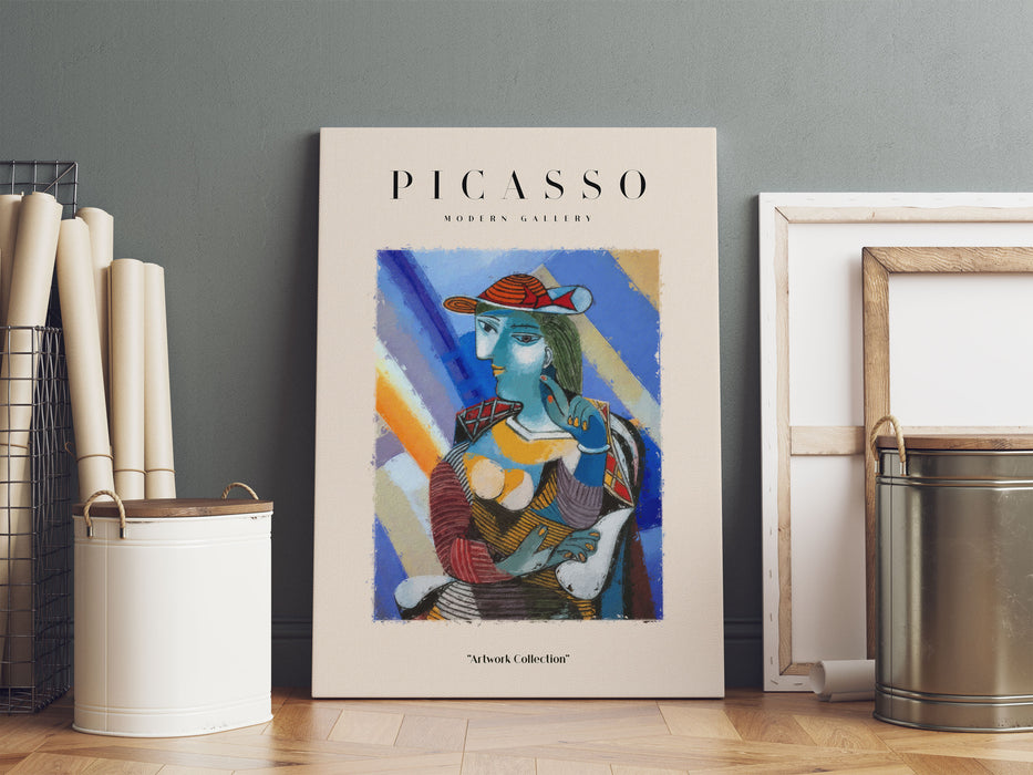 Picasso Art Collection  - Frau mit Hut IV, Leinwandbild